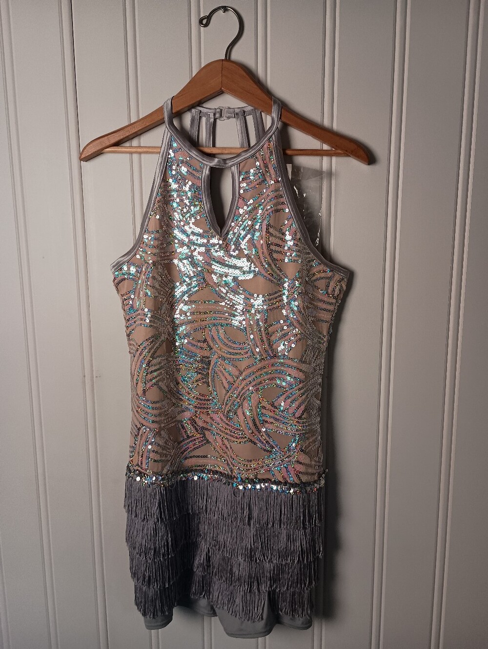 Weissman Costumes- 1920's Inspired Sequin Fringe Dance/Party Jumper- Size XS/S - Picture 1 of 9